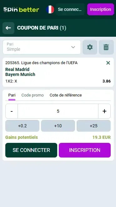 Commencer à parier sur Spinbetter France