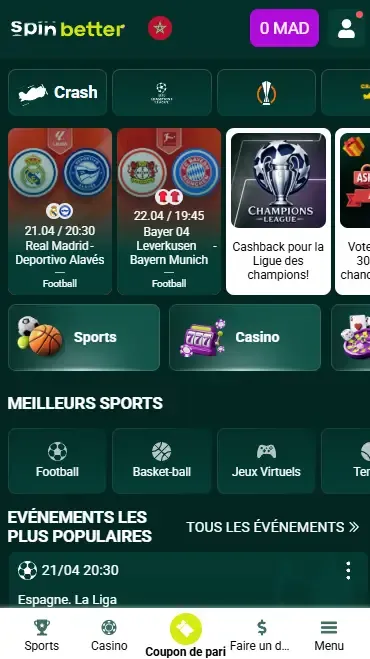 Application Spinbetter marocaine
