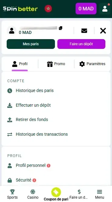 Compte Spinbetter MA