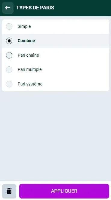 Type de pari Spinbetter