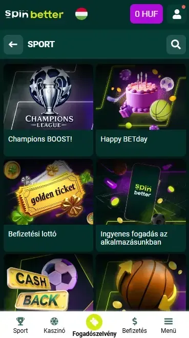 Spinbetter sportfogadási bónuszok Magyarországon