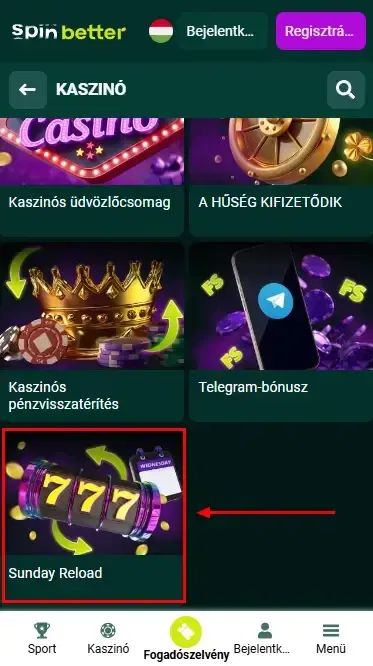 Spinbetter kaszinó befizetési bónusz