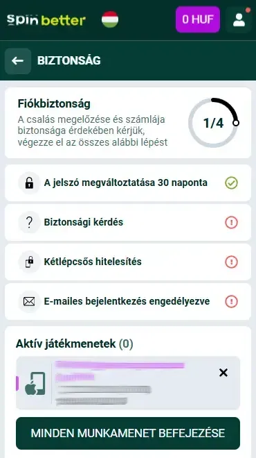 Spinbetter Magyarország fiókvédelem