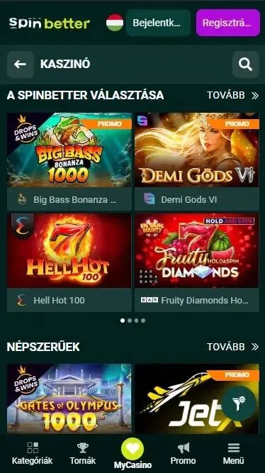 Spinbetter Magyarország: Nyerőgépek