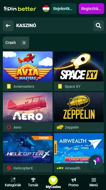 Spinbetter Magyarország: Crash játékok
