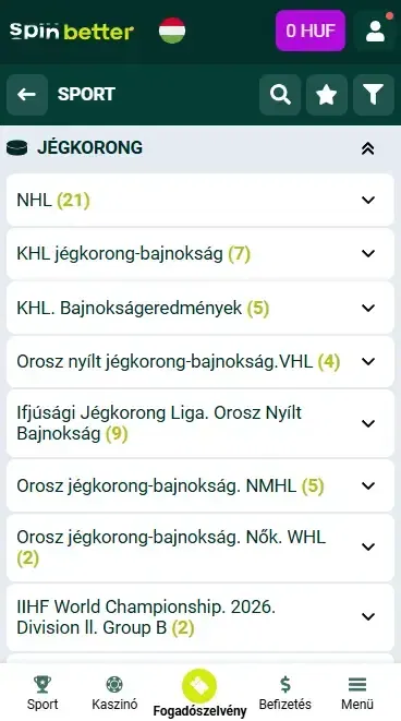 Spinbetter Magyarország jégkorong-eseményei