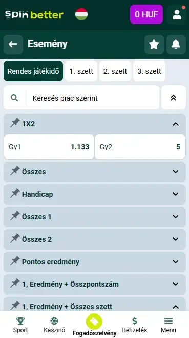 Spinbetter Magyarország Röplabda – mérkőzés győztese