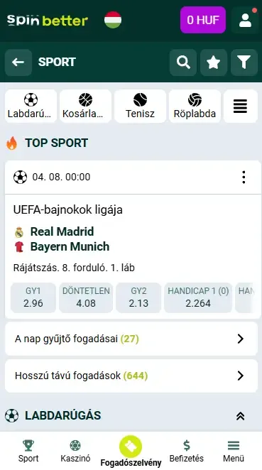 Spinbetter Magyarország sportfogadás
