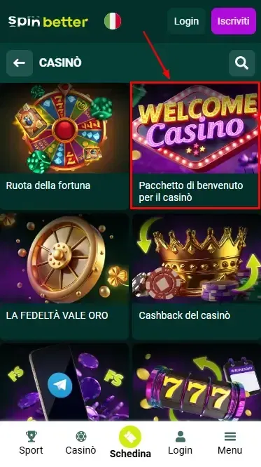 Spinbetter Italia: Bonus di benvenuto Casinò