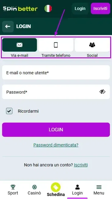 Spinbetter IT: modi per accedere