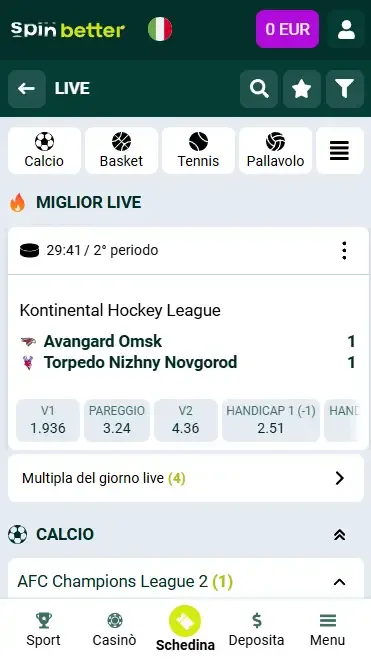 Scommesse Live Spinbetter
