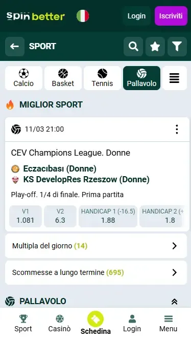 Scommesse sportive Spinbetter Italia