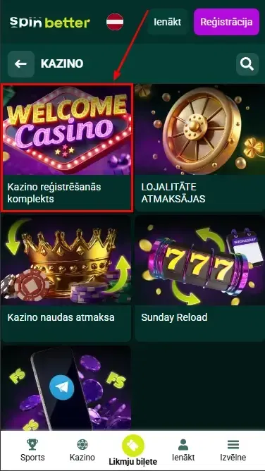 Spinbetter Latvija: Kazino sagaidīšanas bonusi