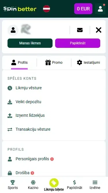 Spinbetter LV konts