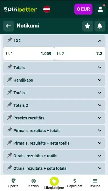 Spinbetter Latvija – volejbola spēles uzvarētājs