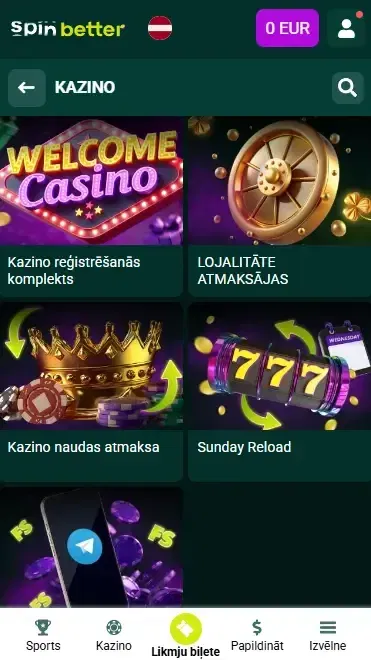 Spinbetter LV: Kazino regulārie bonusi