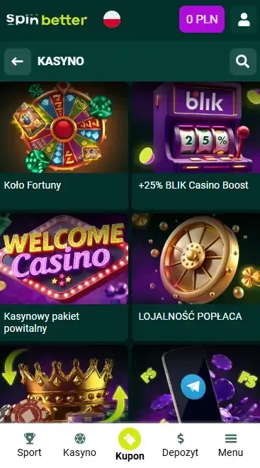 Spinbetter Polska: aktualne bonusy kasynowe