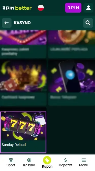 Bonus od depozytu w kasynie Spinbetter