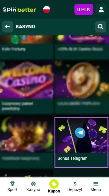 Spinbetter PL: Promocja przez Telegram