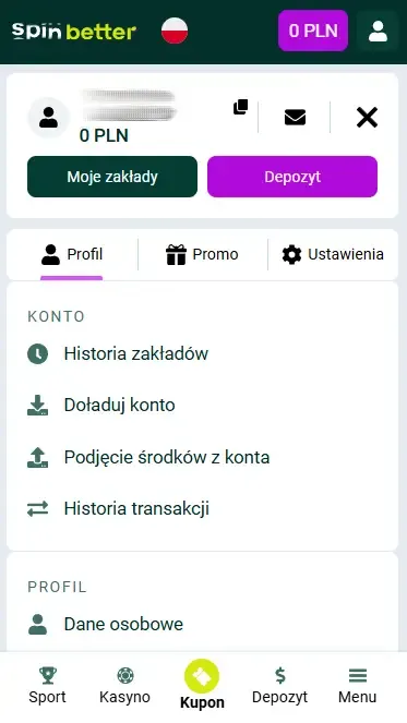 Konto Spinbetter PL