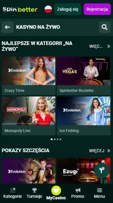 Spinbetter Polska: Kasyno na żywo