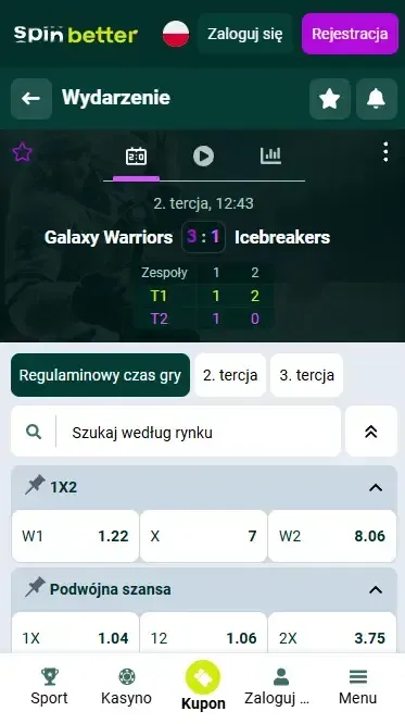 Funkcje zakładów na żywo Spinbetter Polska