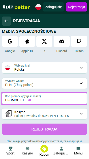 Kod Promocyjny Spinbetter