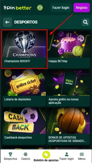 Bônus sazonais e especiais na Spinbetter Brasil