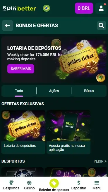 Bônus de Depósito da Spinbetter Brasil