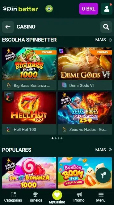 Spinbetter Brasil: Jogos de slot