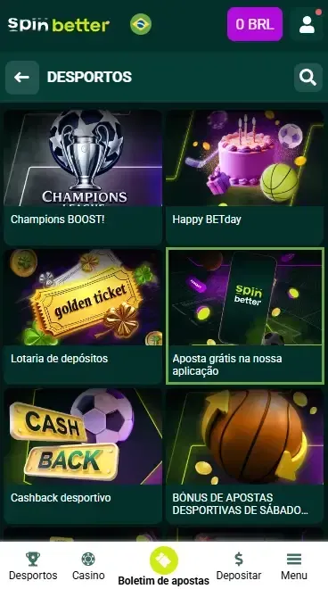 Bônus de Aposta Grátis da Spinbetter Brasil