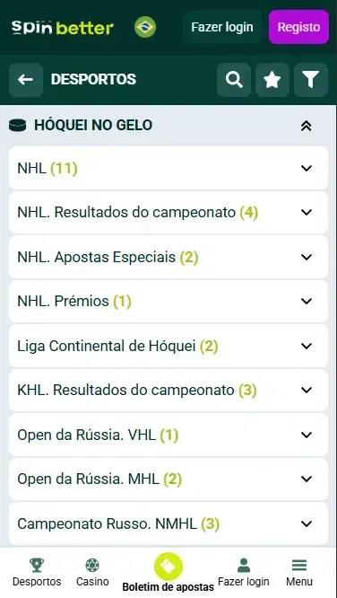 Eventos de Hóquei da Spinbetter Brasil