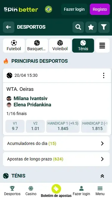 Eventos de Ténis da Spinbetter Brasil