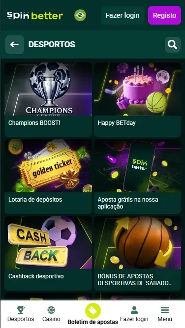 Bónus desportivos da Spinbetter Brasil