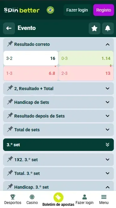 Spinbetter Brasil Placar Exato (Vôlei)
