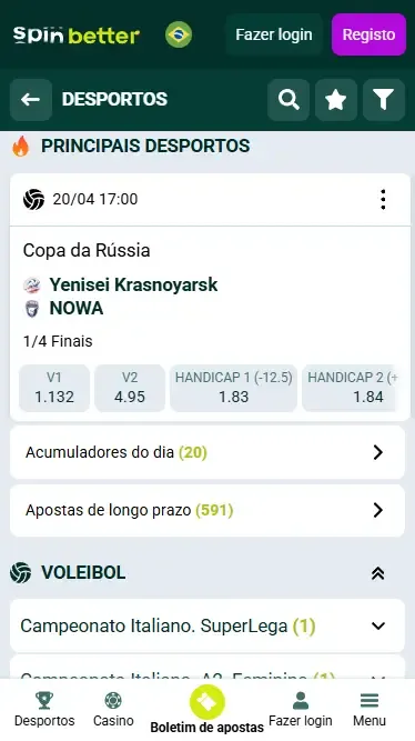 Apostas Esportivas da Spinbetter no Brasil