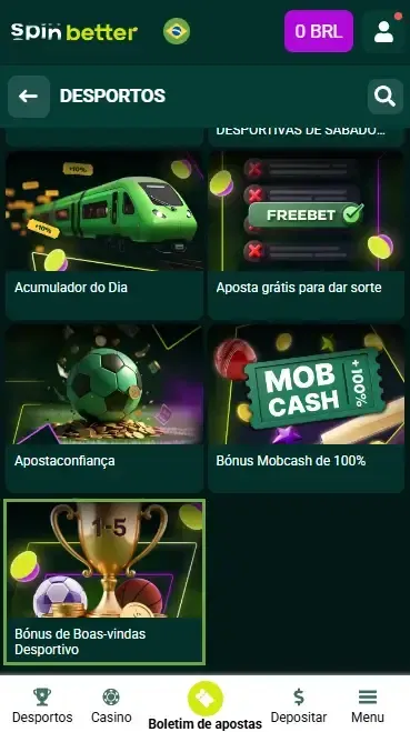 Bônus de Boas-vindas Spinbetter BR para Apostas Esportivas