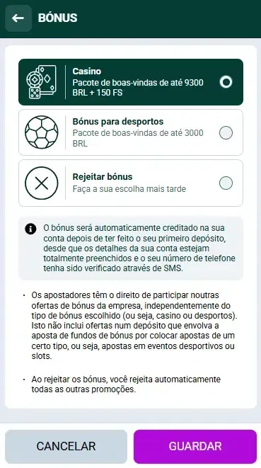 Bônus de Boas-vindas da Spinbetter no Brasil