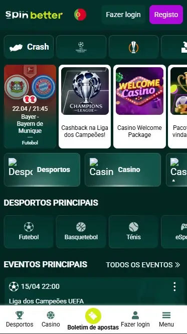 Aplicação Spinbetter Portuguesa