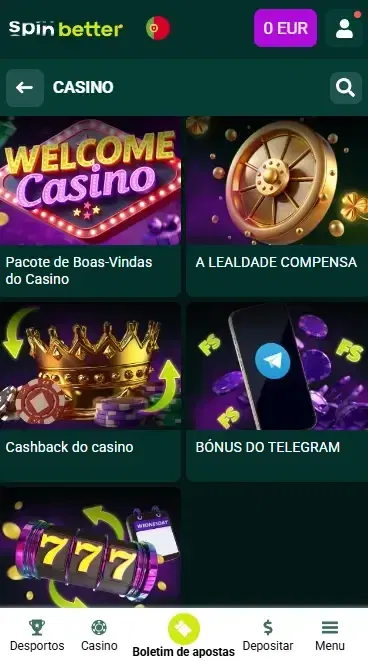 Bónus Ativos de Casino Spinbetter em Portugal