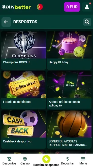 Bónus de Apostas Desportivas Spinbetter em Portugal
