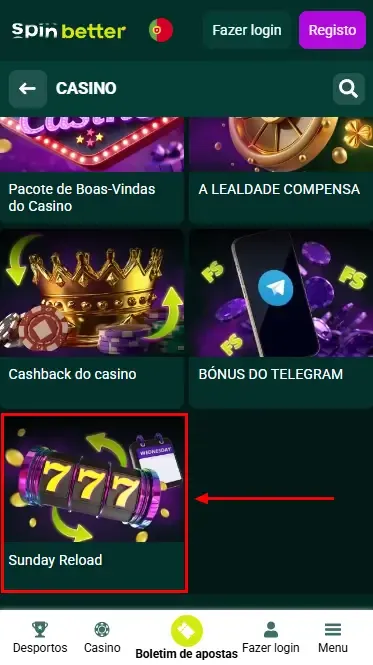 Bónus de Depósito no Casino Spinbetter