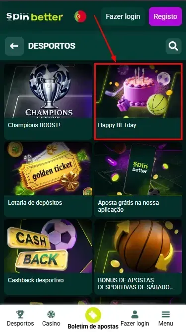 Bónus de Aniversário Spinbetter Portugal