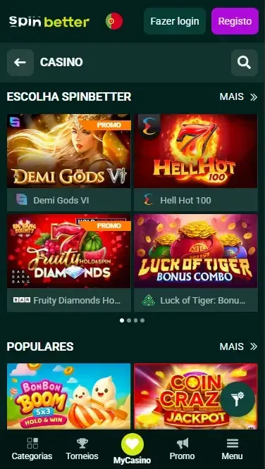 Spinbetter Portugal: Jogos de slots