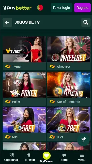 Spinbetter Portugal: Jogos de TV