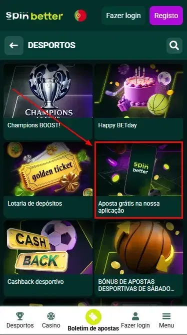 Bónus de Aposta Grátis Spinbetter Portugal