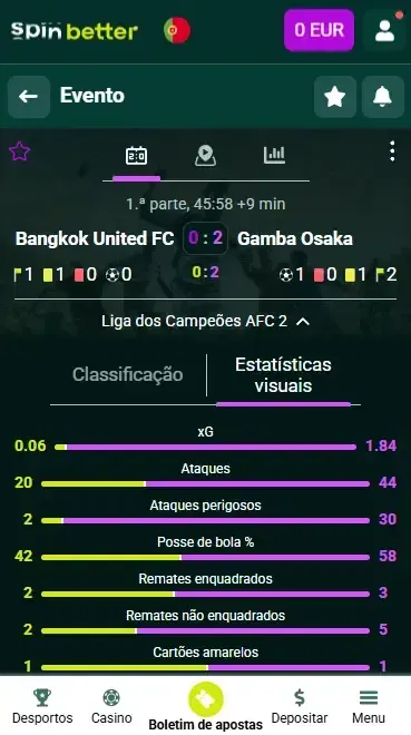 Funcionalidades de Apostas ao Vivo da Spinbetter Portugal