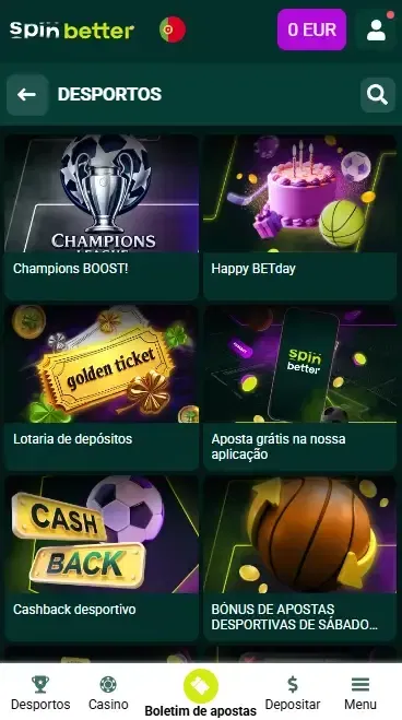 Bónus Desportivos Spinbetter Portugal