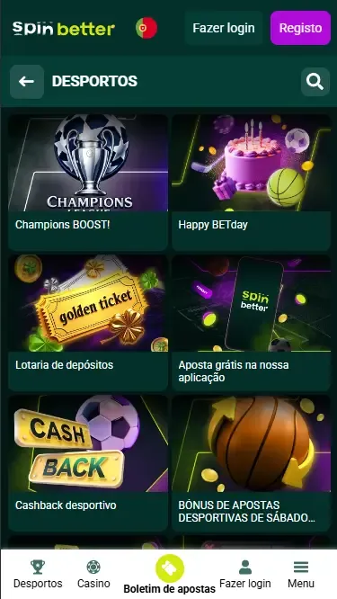 Spinbetter Portugal: Bónus Desportivos