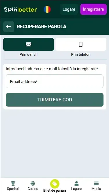 Recuperarea parolei prin e-mail în România